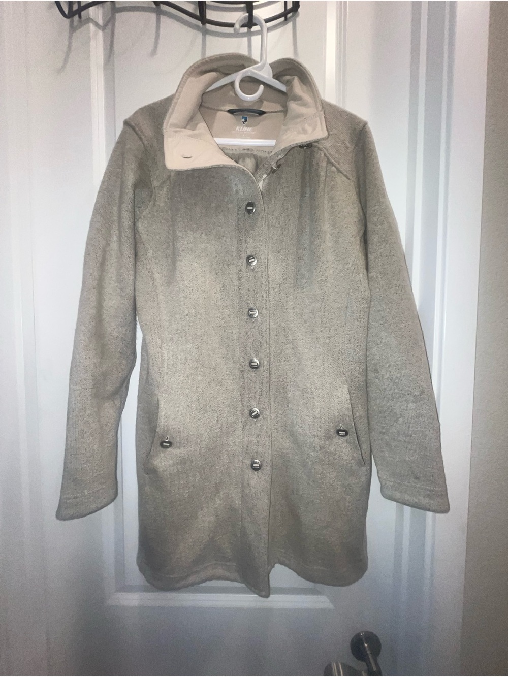 Kuhl Savina Sweater Fleece Jacket Button Front Beige - Picture 2 of 5